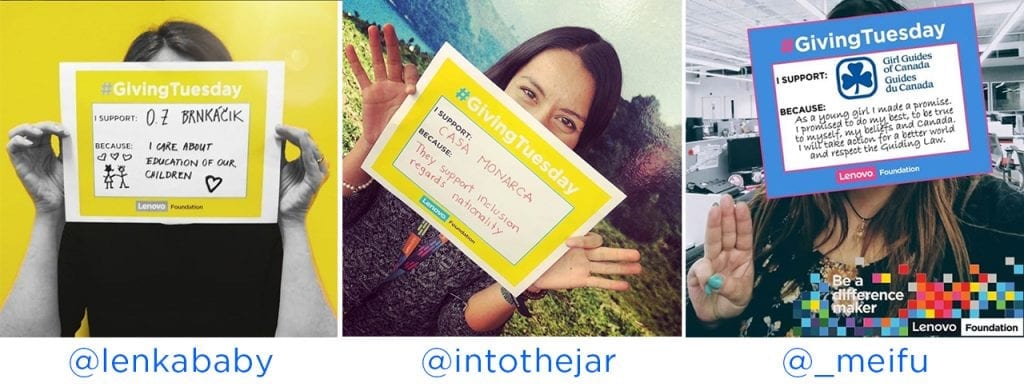 Lenovo Employees Win Donations for Their Favorite Charity with a #GivingTuesday #Unselfie