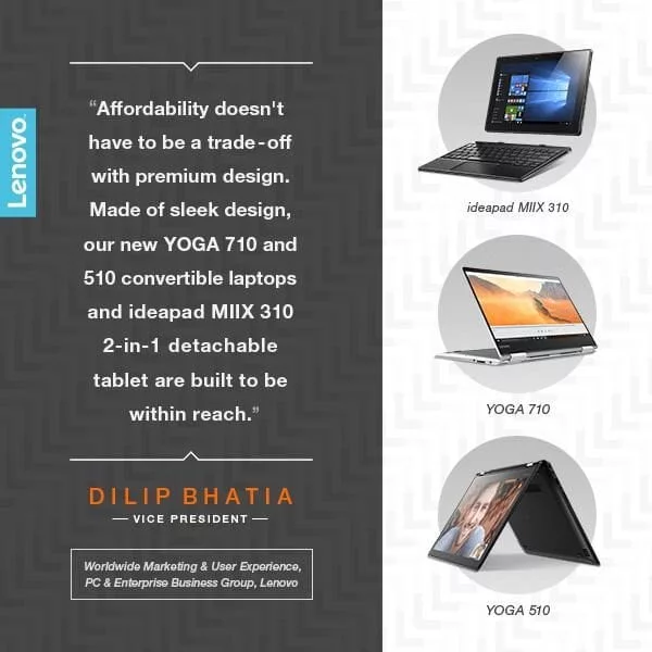 Lenovo™ Launches New Travel-ready Windows® 10 Tablet and YOGA™ Laptops