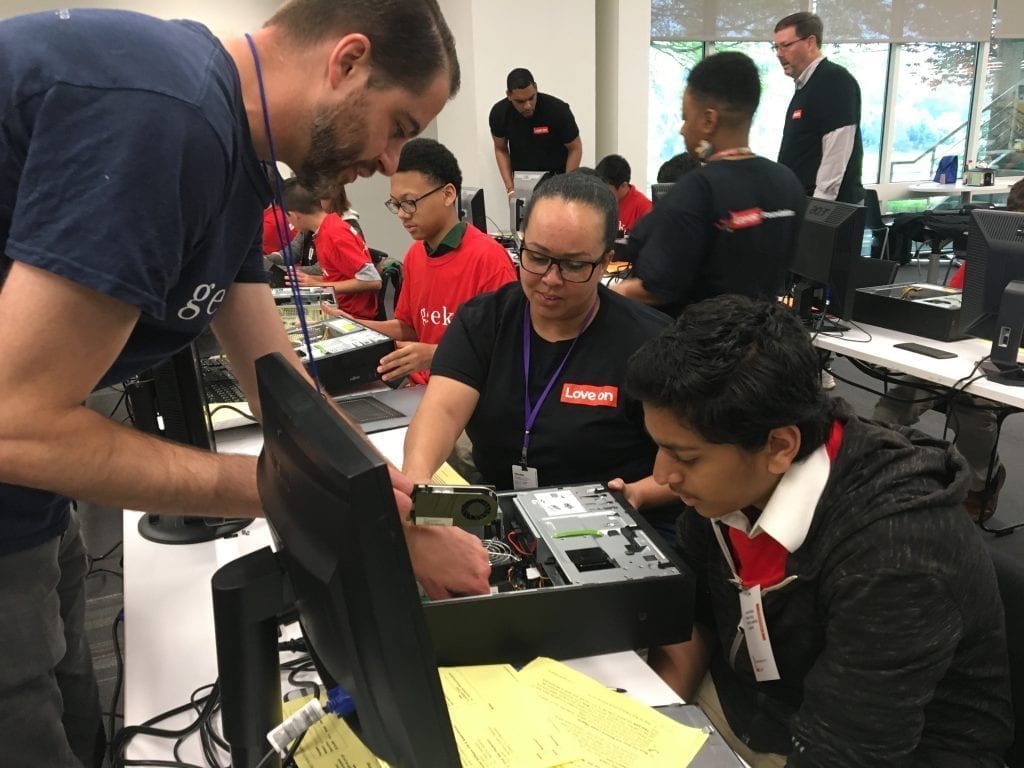 Lenovo partners with the Kramden Institute in North Carolina to refurbish PCs for families in need