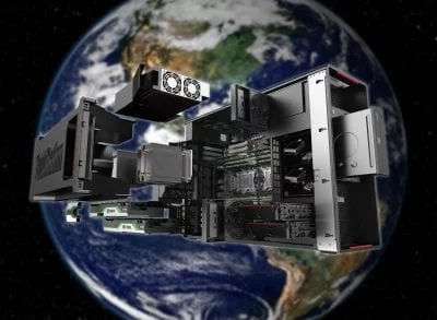 ThinkStation P920 over Earth