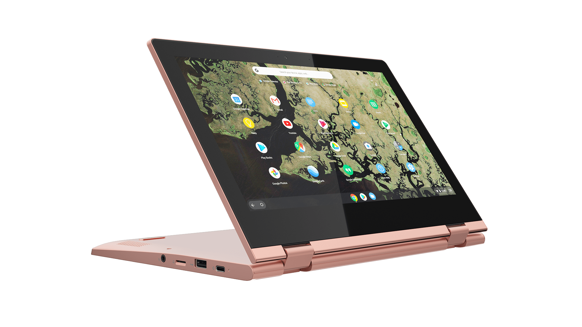 Lenovo Chromebook C340 hooks you up with two USB-C ports (11-inch model pictured in Sand Pink).
