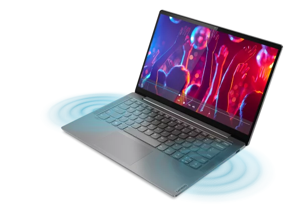 Enjoy amazing sound quality with Dolby Atmos Speaker System and Dolby Vision9 for ultra-vivid picture quality on Yoga S740 (14-inch).