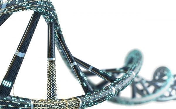 Rendering of a DNA double helix