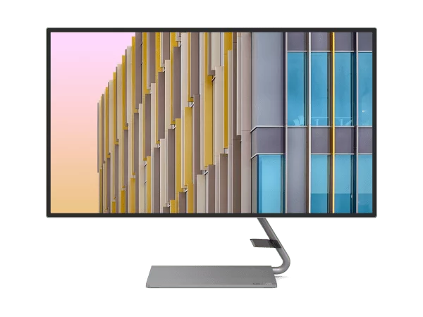 The Lenovo Q27h's space-saving stand comes in Mineral Grey metallic hue.