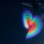 lenovo brand image - glowing heart made out of multicolored tubes of light