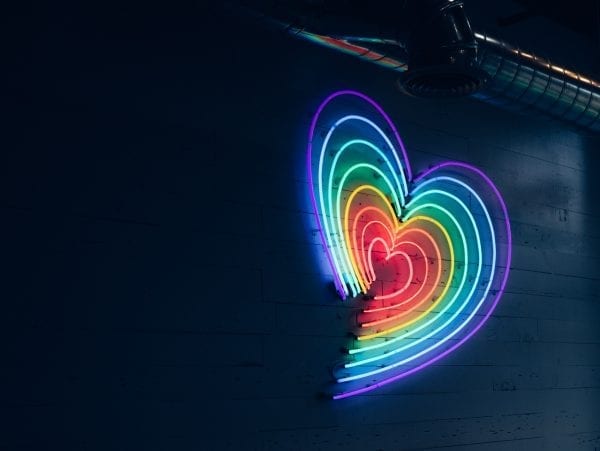 lenovo brand image - glowing heart made out of multicolored tubes of light