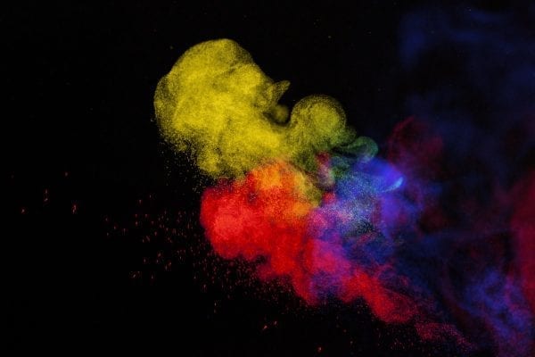 Brand image -- burst of color smoke