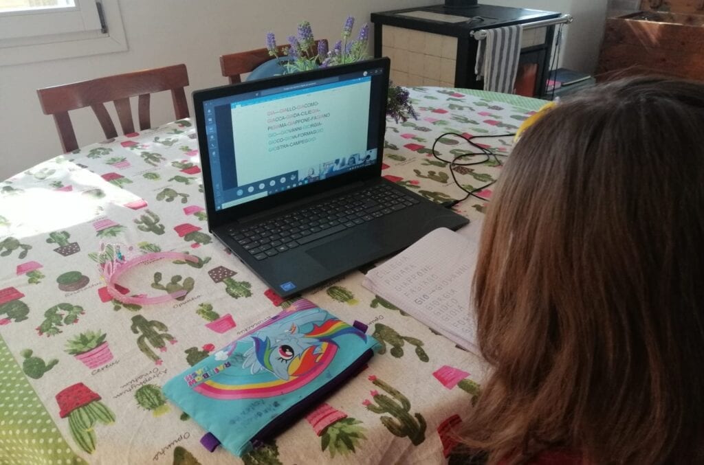 Student in Italy with her donated Lenovo PC