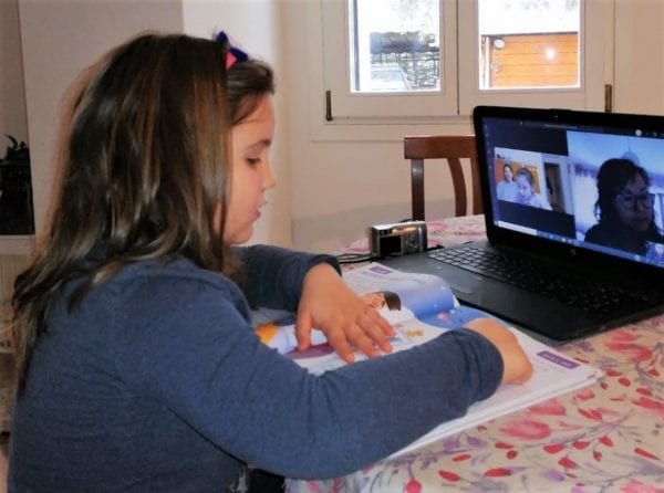 Student in Vo' Euganeo, Italy practicing distance learning