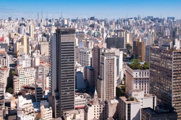Wide shot of Sao Paulo cityscape
