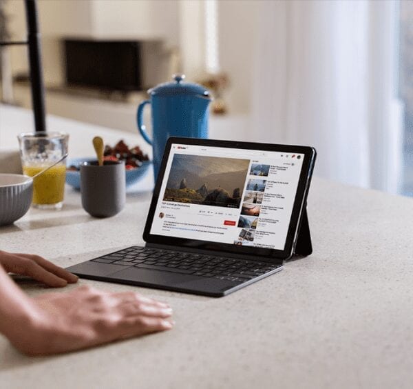 Chromebook Duet on kitchen counter