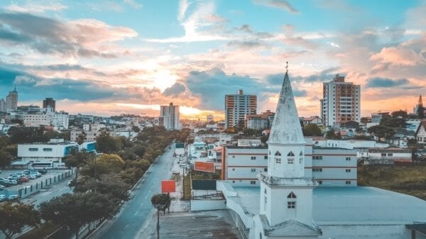 Campinas, Brazil skyline during sunset