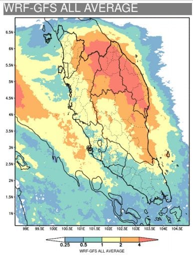 WRF-GFS weather forecasting map