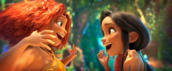 DreamWorks animation still of two characters smiling at each other