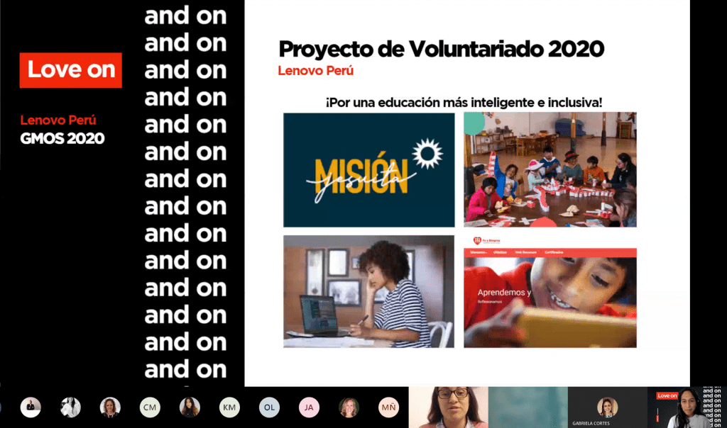 Screenshot of the Mision Jesuita outreach showing a video call.