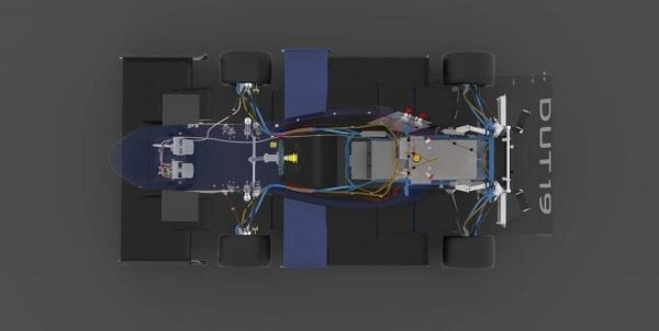 Electric wiring plan for a Formula 1 vehicle