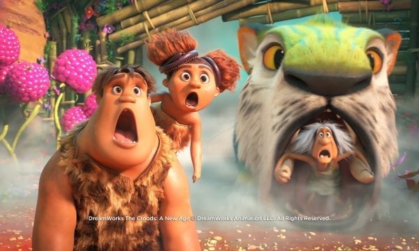 Croods: A New Age still featuring characters with jaws dropped open.
