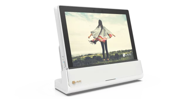 Place the LAVIE MINI into its optional Dock with your HDMI cable connected to your TV for life-sized gaming experience