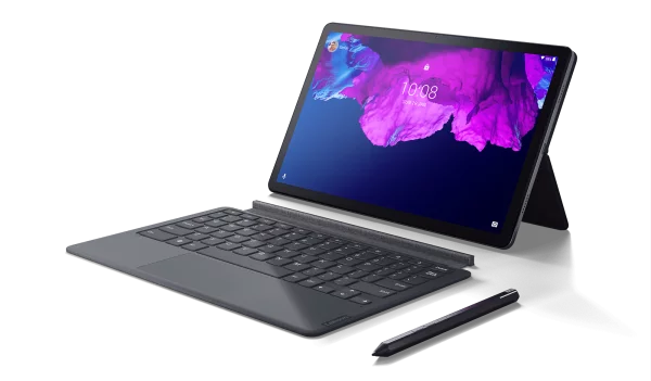 Lenovo Tab P11_Laptop_Detached_Mode_with Pen_Slate Grey - Lenovo StoryHub