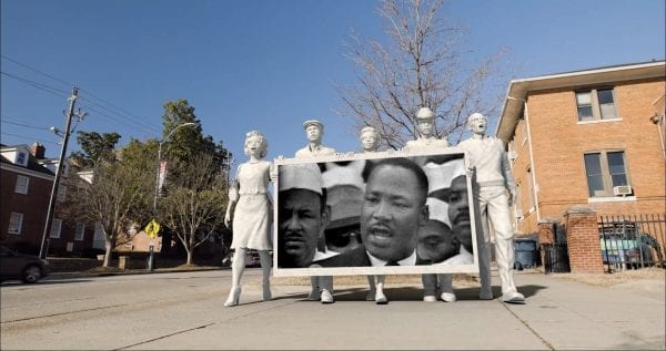 The MLK AR experience seen live on the street.