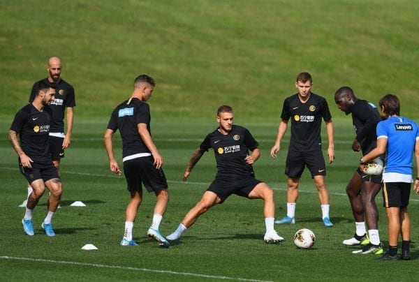 FC Internazionale players practicing