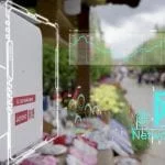 5G service box in Lijiang with technology graphics overlay showing different data