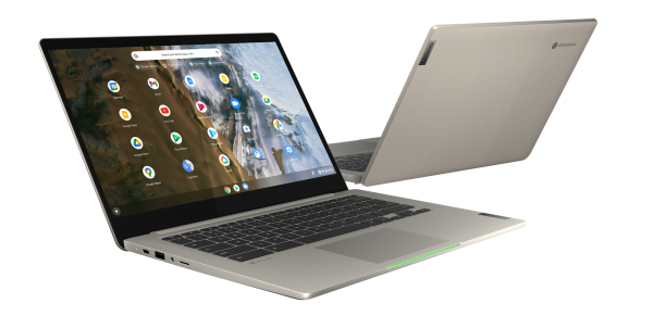 The IdeaPad 5i Chromebook (14”, 6) featured in Sand hue