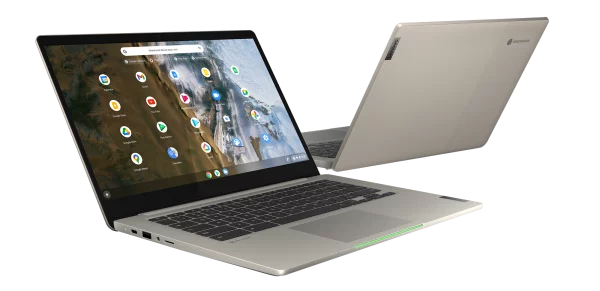 The IdeaPad 5i Chromebook (14”, 6) featured in Sand hue