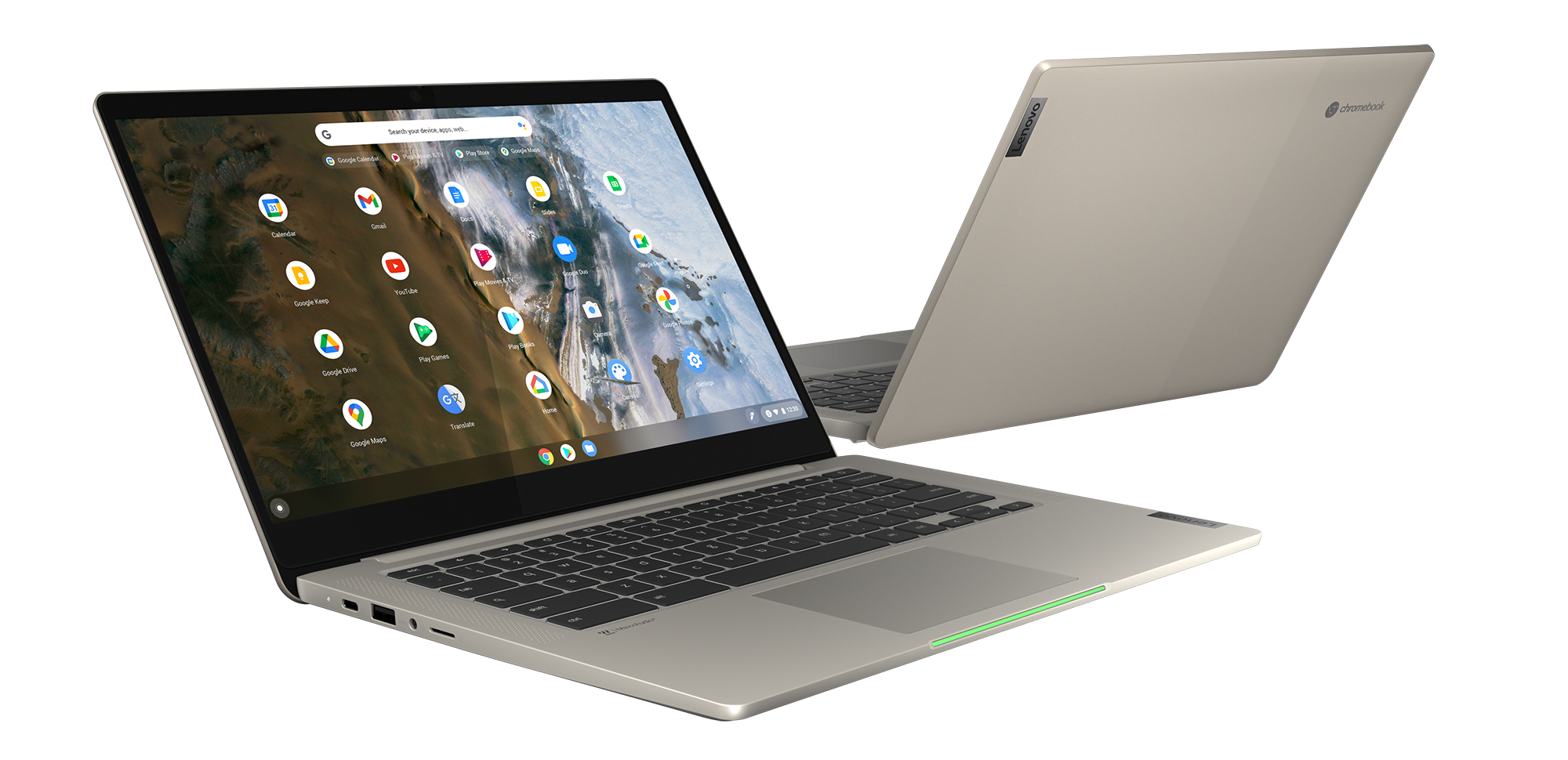 The IdeaPad 5i Chromebook (14”, 6) featured in Sand hue