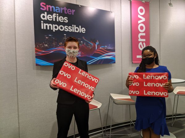 Lenovo Scholar Network members with prizes for their award-winning health education app