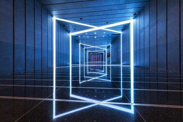 Lenovo brand image - tunnel with rectangular lights