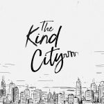 Kind City logo: stylized text over hand-drawn cityscape