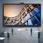 ThinkVision T86 on a meeting room wall