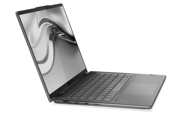 The 14-inch Yoga 7i shown in Storm Grey