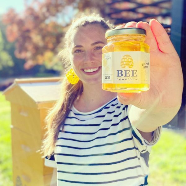 Leigh-Kathryn holding honey