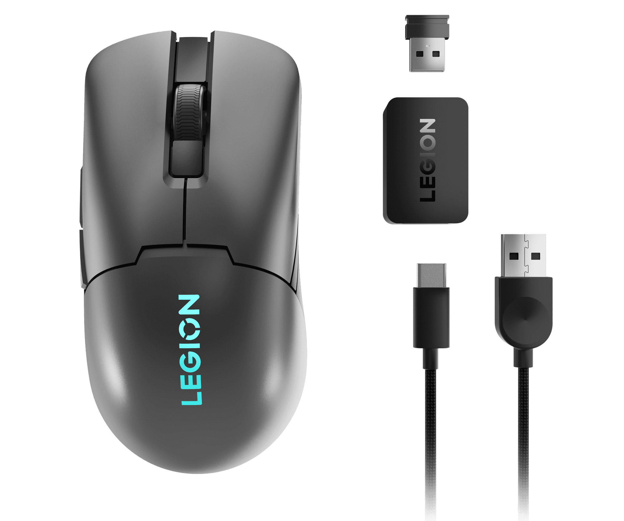 برای دسترسی بهتر به سیگنال از ماوس بازی بی‌سیم Lenovo Legion M600s Qi با یک دانگل USB-A با آداپتور داخلی استفاده کنید.