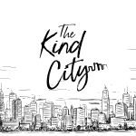 Kind City logo with city illustration