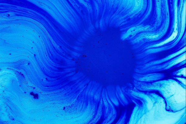 Brand image - blue ink swirl