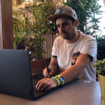 Artist Marlon Nuñez with a ThinkPad P1