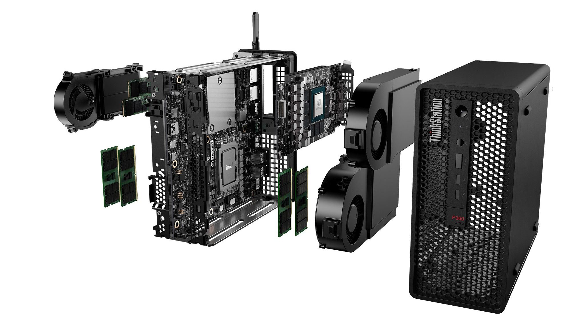 P360 Ultra exploded view -- the different internal components laid out