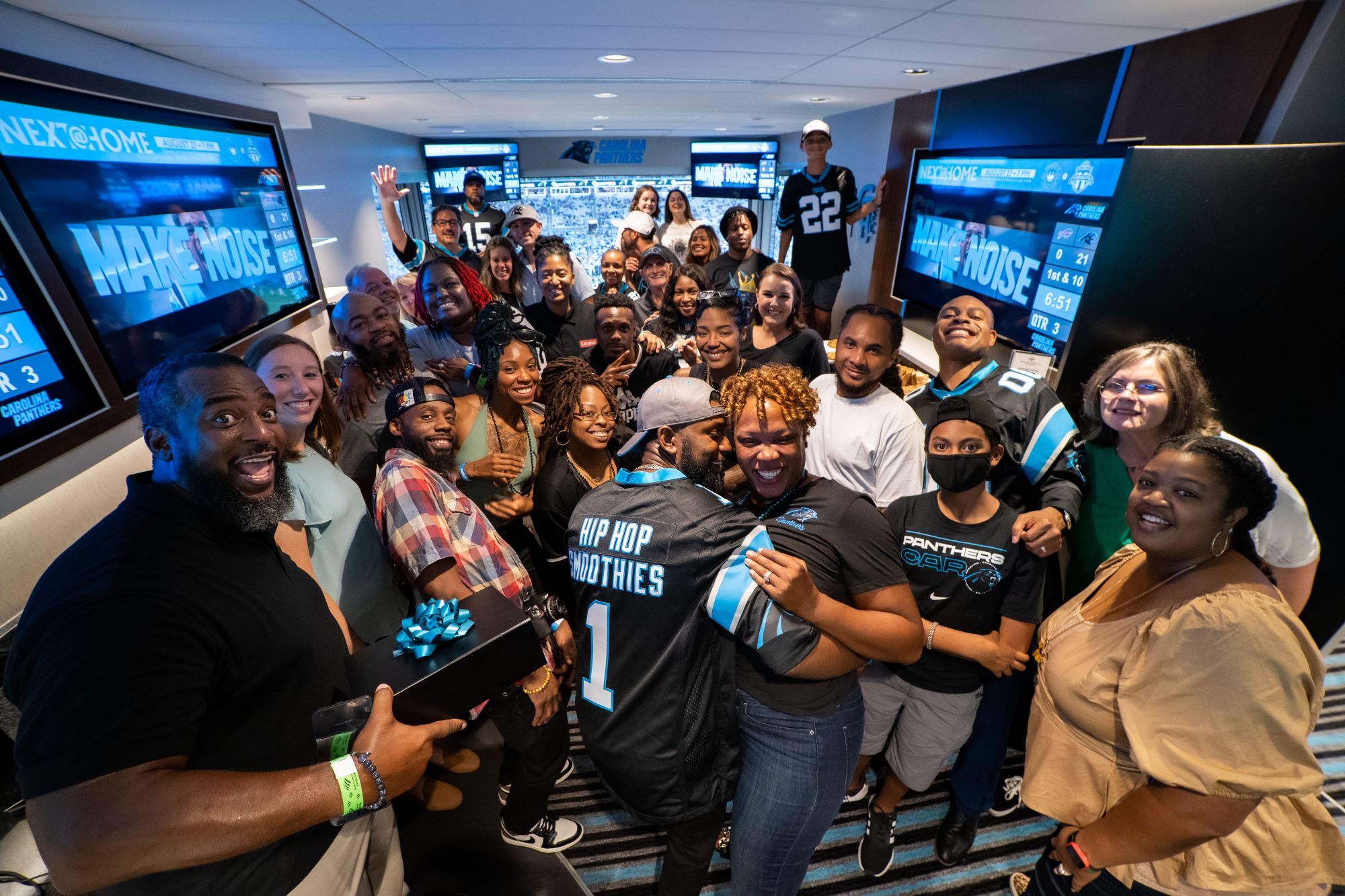 Lenovo and Empowering the Carolinas winners enjoy the Panthers game Friday in Charlotte, NC