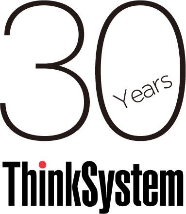Graphic with text: ThinkSystem 30 Years