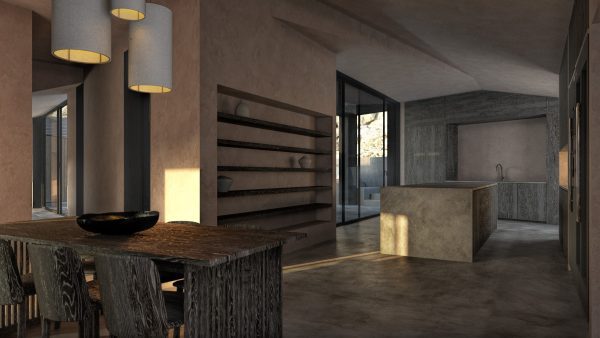 Detailed rendering of the kitchen
