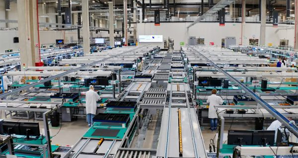 The assembly floor of Lenovo's Hungary factory