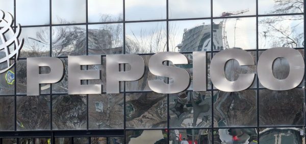 "PEPSICO" sign on building.
