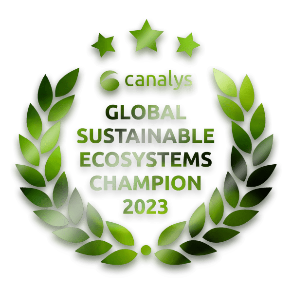 Logo of Canalys Global Sustainable Ecosystems Champion 2023