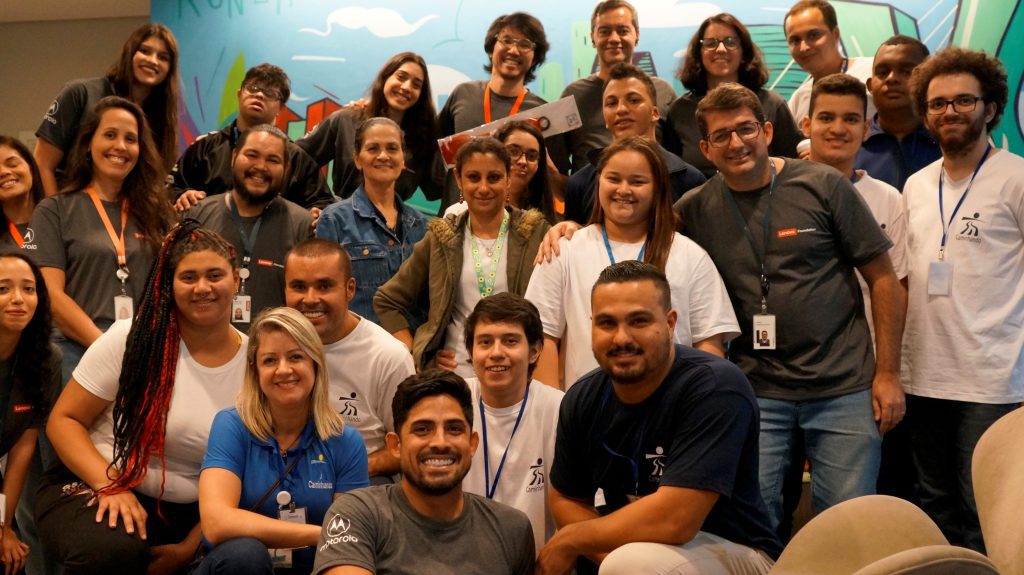 Employees at the Motorola office in Sao Paulo, Brazil gave back with long-time partner, Caminhando, providing support for people with disabilities.