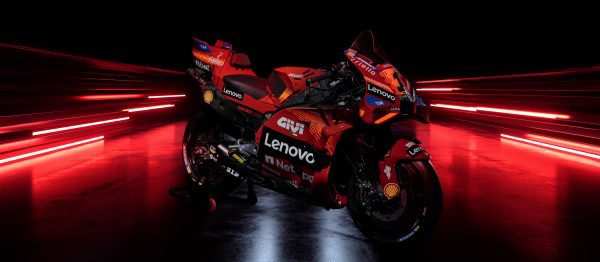 Ducati bike with Lenovo logos