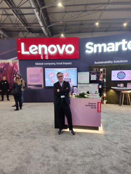 Adrien Vincent on the Lenovo MWC booth