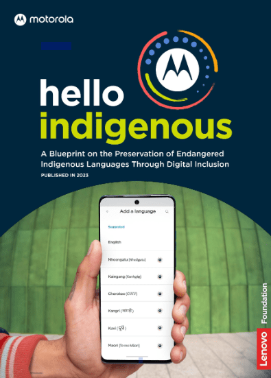 A poster from hello indigenous Motorola campaign